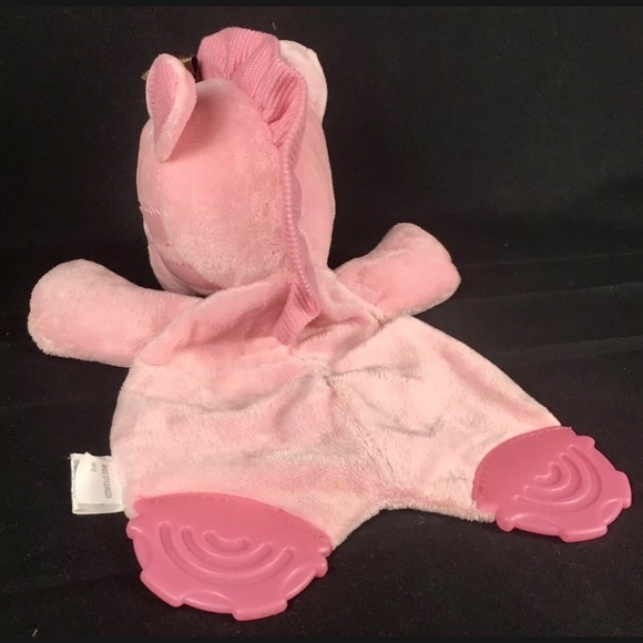 Garanimals Pink Giraffe Lovey 9" Plush Baby Teether Toy Brown Bow - Picture 9 of 12